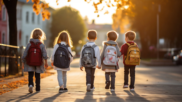 ילדים הולכים לבית הספר (צילום: אינג'אימג')