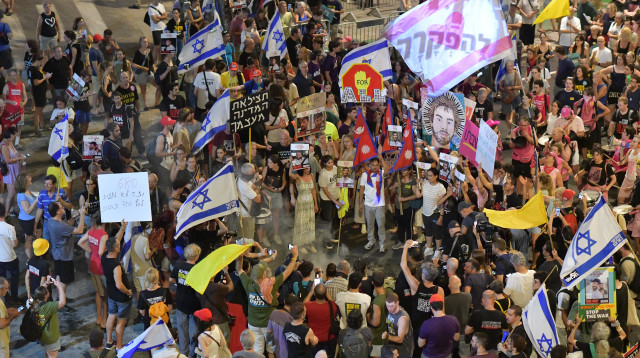 מחאה למען החטופים (צילום: אבשלום ששוני)