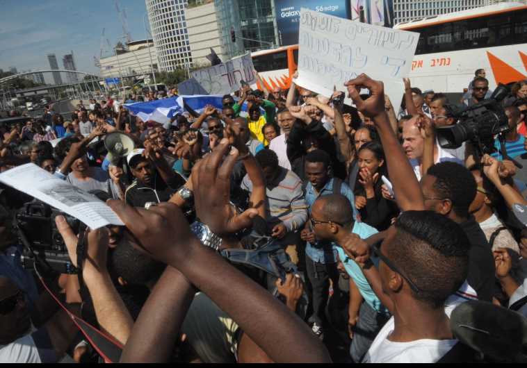 הפגנת יוצאי אתיופיה, יוני 2015. צילום: אבשלום ששוני
