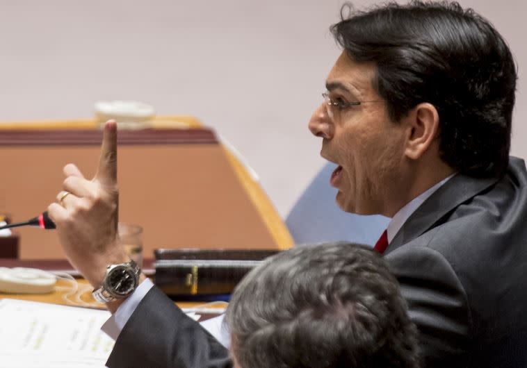 שגריר ישראל באו&quot;ם דני דנון במועצת הביטחון . צילום: רויטרס