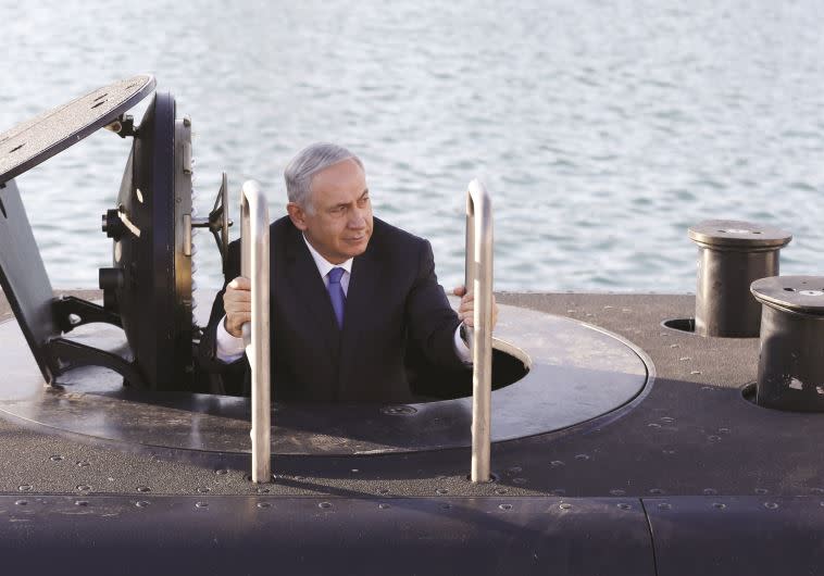 רה"מ בעת חניכת צוללת אח"י רה"ב. צילום: רויטרס