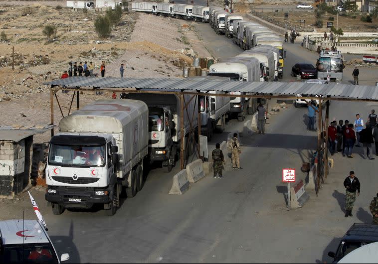 משלחת של סיוע הומניטרי בסוריה. צילום: רויטרס