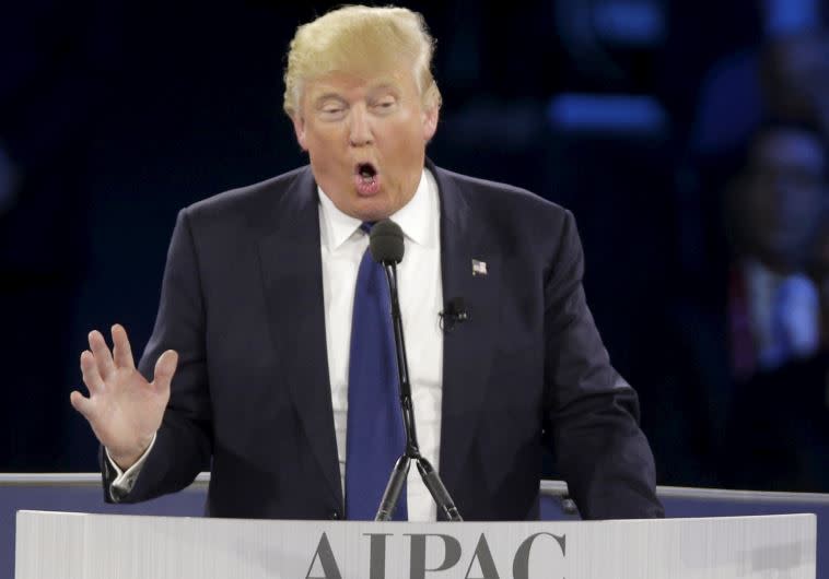 פרו ישראלי בערבון מוגבל, טראמפ בוועידת איפא&quot;ק. צילום: רויטרס