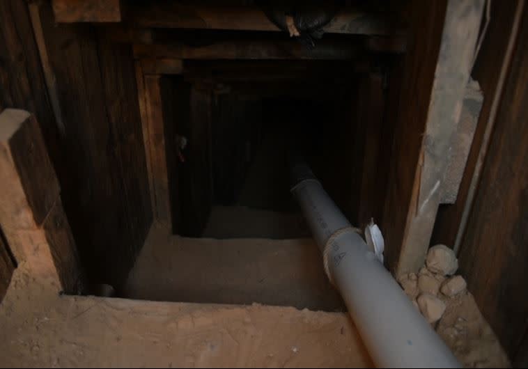 מנהרה שנחשפה בדרום הרצועה. צילום: דובר צה&quot;ל