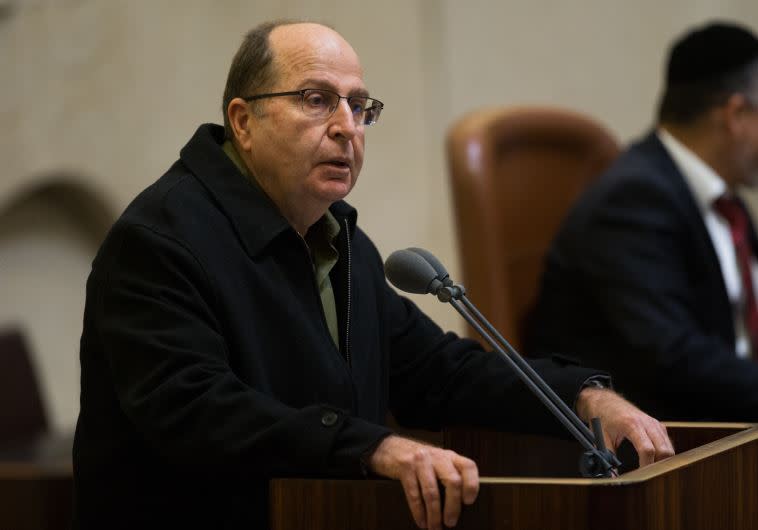 משה יעלון במליאת הכנסת. צילום:יונתן זינדל, פלאש 90