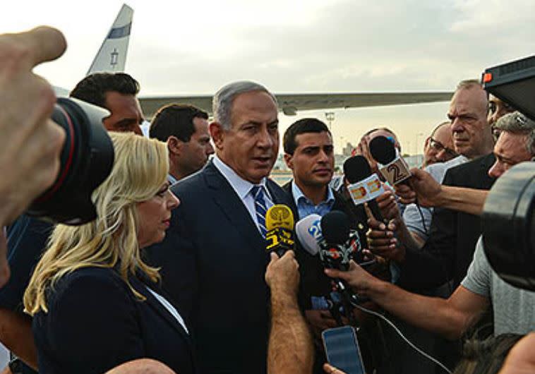 נתניהו ורעייתו בטיסה לאפריקה. צילום: קובי גדעון, לע&quot;מ