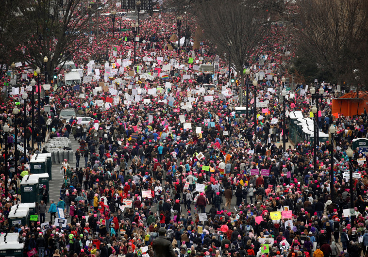 הפגנת נשים נגד טראמפ בוושינגטון. צילום: רויטרס