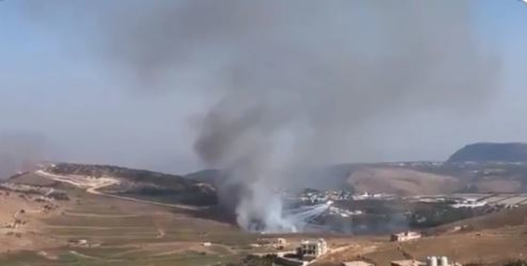 חילופי אש בגבול לבנון. צילום: רשתות ערביות