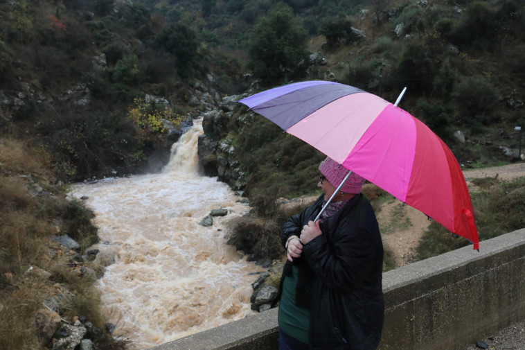 גשם במפל סער. צילום: יוסי זמיר, פלאש 90