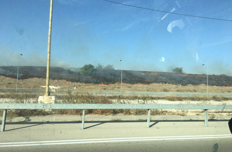 אש סמוך לכביש 431. צילום: איחוד הצלה