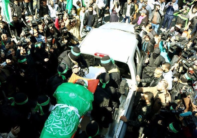 הלווייתו של בכיר חמאס מאזן פוקהא, ארכיון. צילום: התקשורת הערבית