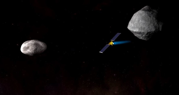 הדמייה של נאס''א לפגיעת חללית באסטרואיד
