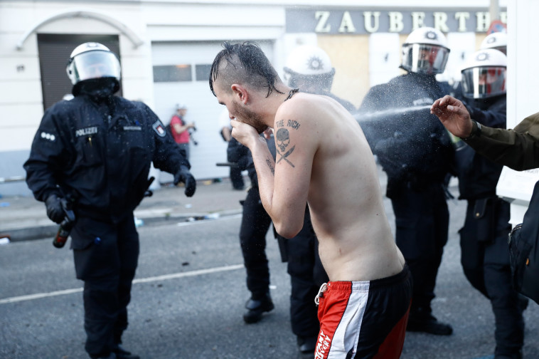 המפגינים בהמבורג. צילום: AFP