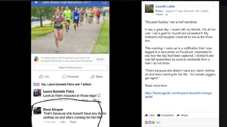 אחד המגיבים כתב ללורה ש"לא פלא שאצניות נאנסות". צילום: פייסבוק