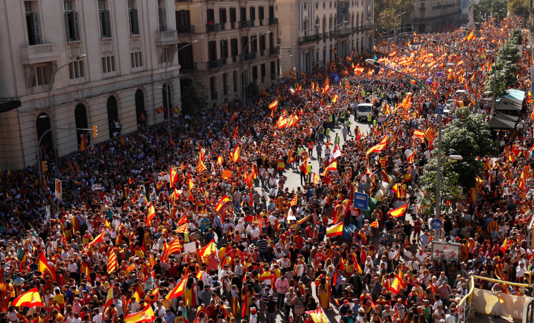 מפגן כוח. ההפגנות בברצלונה. צילום: רויטרס