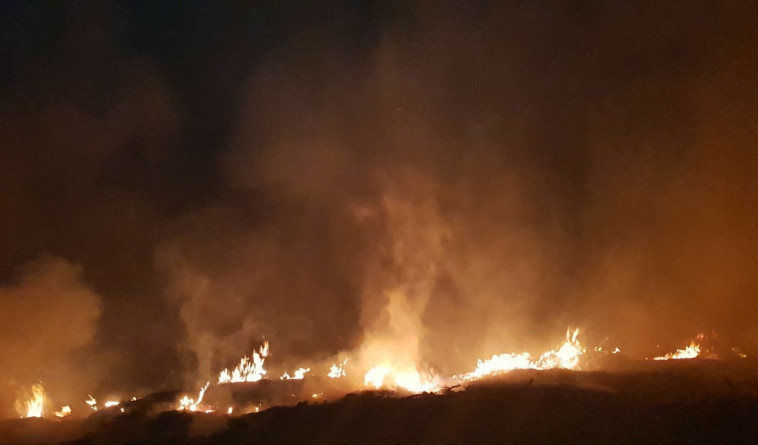 השריפה משתוללת באזור הרי ירושלים. צילום: דוברות כבאות והצלה