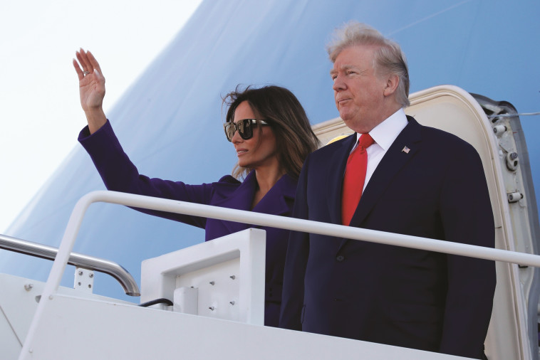 הנשיא עם אשתו מלניה. צילום: רויטרס