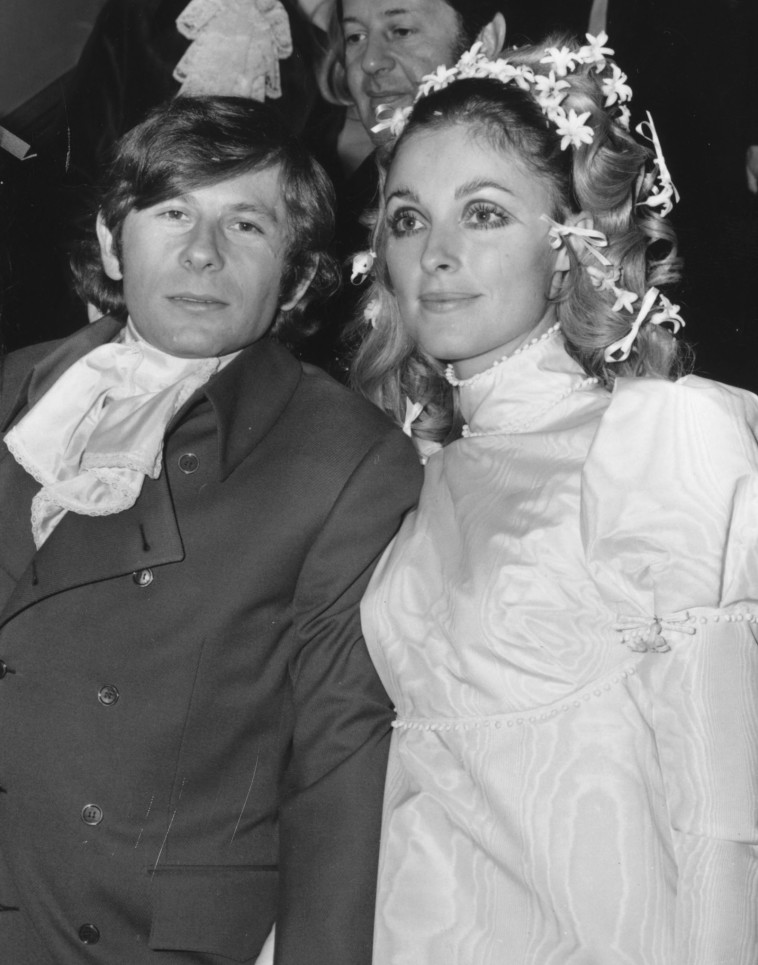 שרון טייט עם פולנסקי ביום חתונתם, 1968. Getty images