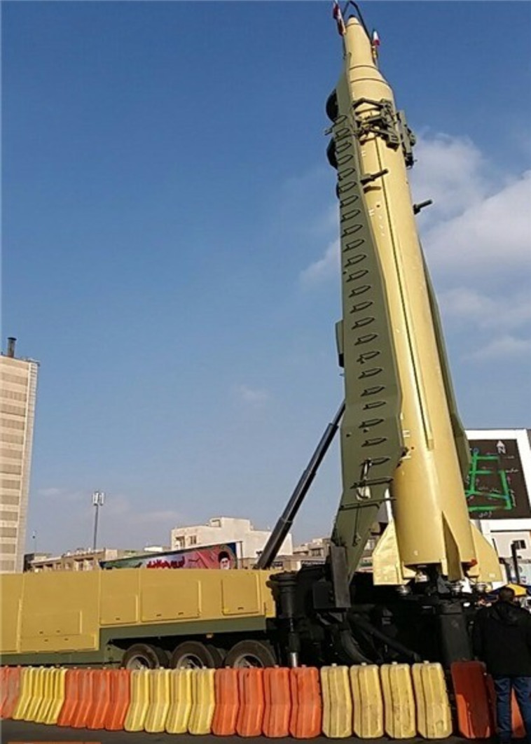 הטיל האיראני החדש, "קאדר-F". צילום: סוכנות 'פארס'