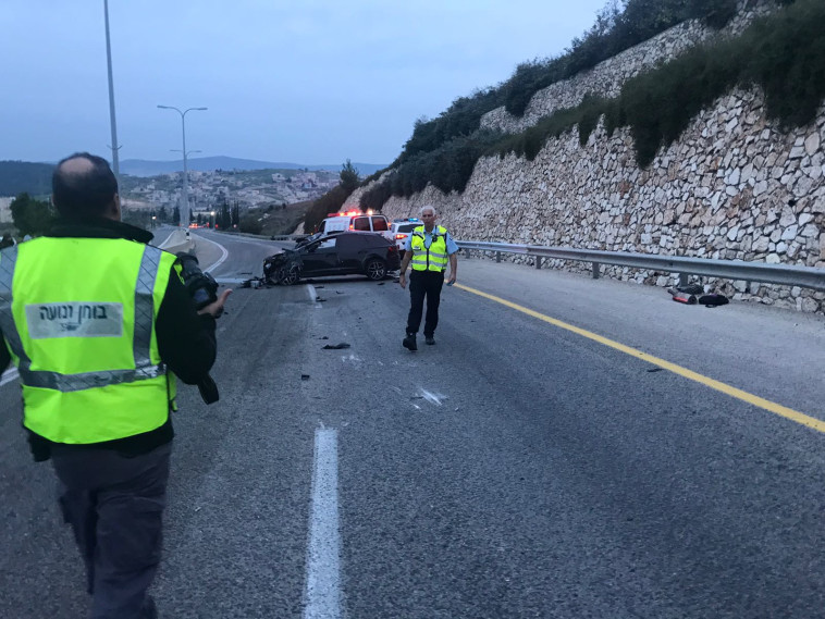  תאונת הדרכים בכביש 6400. צילום: דוברות המשטרה