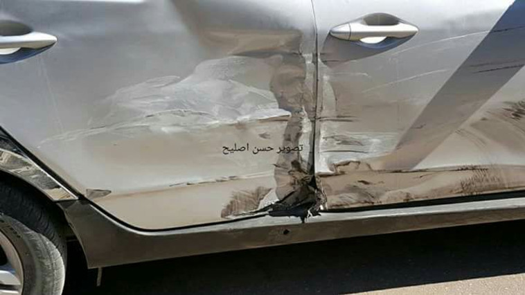 רכבו של חמדאללה אחרי ניסיון ההתנקשות. צילום: התקשורת הערבית