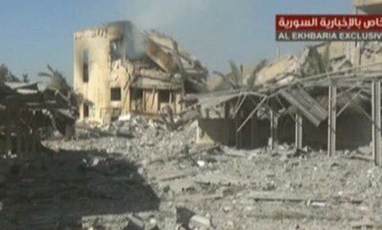  ‏ ‏״מרכז המחקרים המדעיים״ שהופצץ בדמשק. צילום: רשתות ערביות