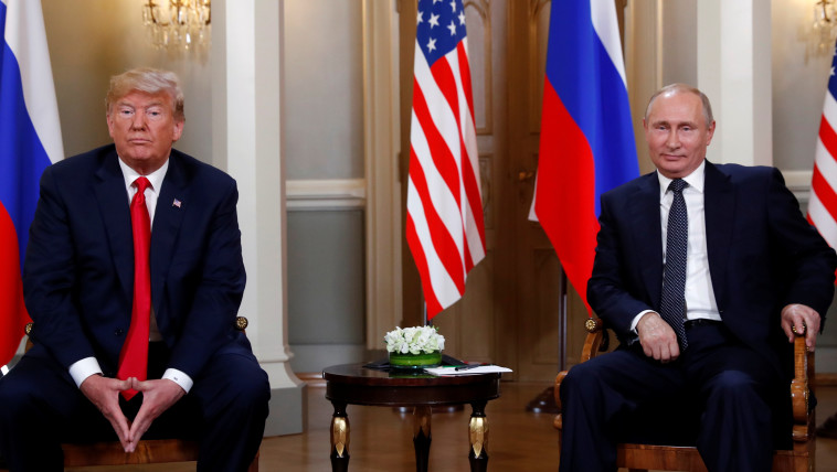 פוטין וטראמפ במפגש הפסגה בהלסינקי בחודש שעבר. צילום: רויטרס