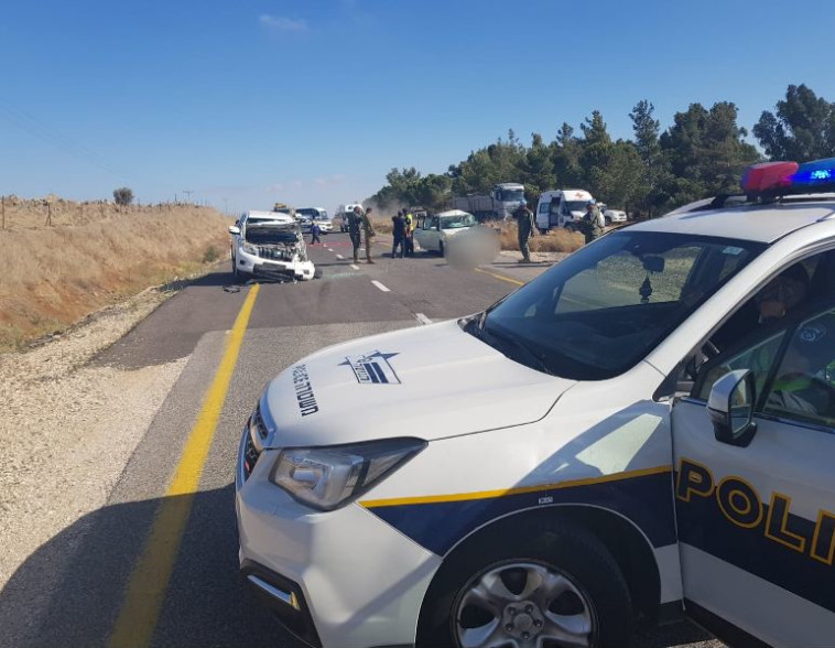 התאונה בגולן. צילום: דוברות המשטרה