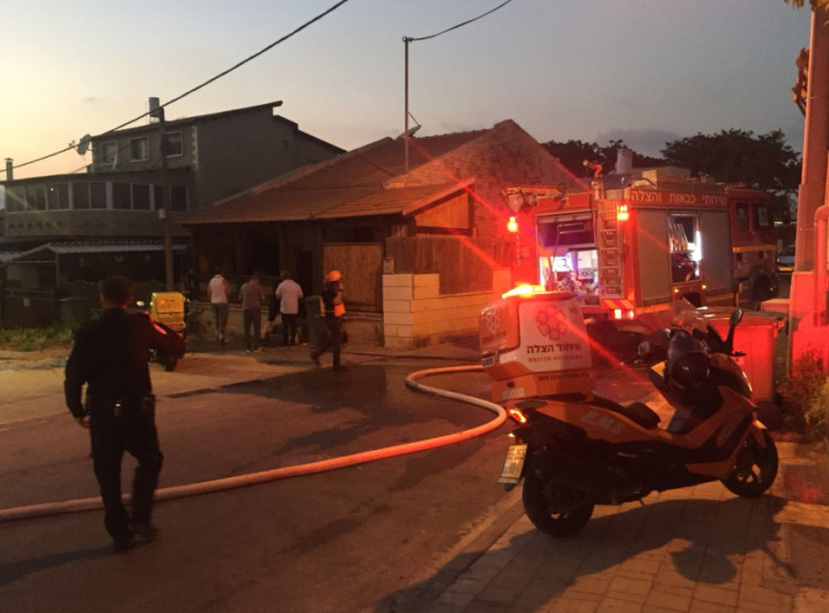 אזור הנפילה בשדרות. צילום:  דוברות איחוד הצלה 