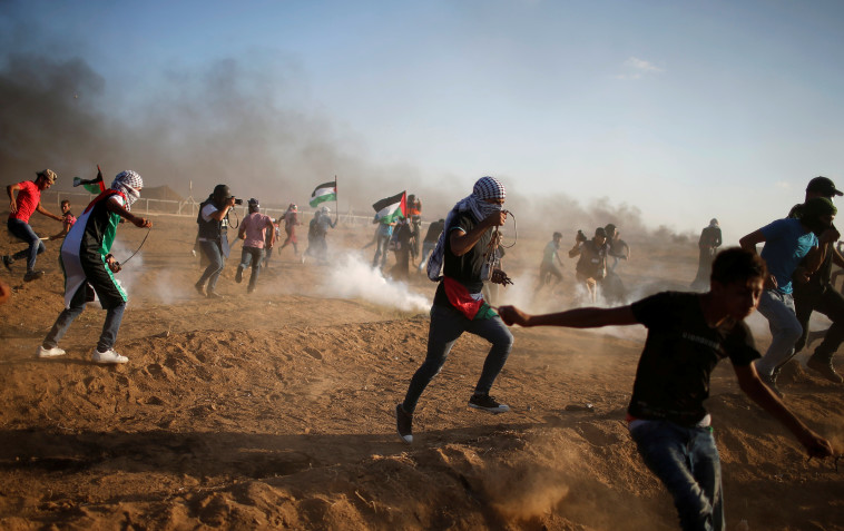 עימותים עם פלסטינים בגבול רצועת עזה. צילום: רויטרס