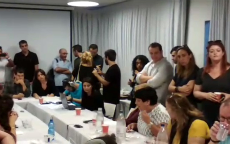 עובדי ערוץ עשר בישיבת הרשות השנייה. צילום מסך