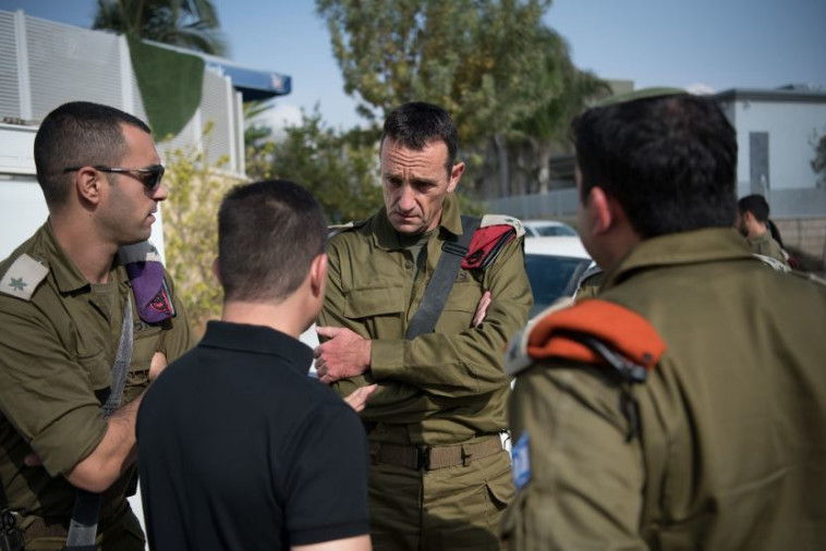 מפקד פיקוד הדרום, אלוף הרצי הלוי, בבאר שבע. צילום: דובר צה"ל