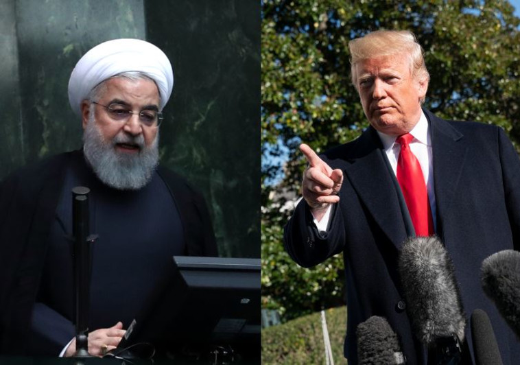 דונלד טראמפ וחסן רוחאני. צילום: AFP