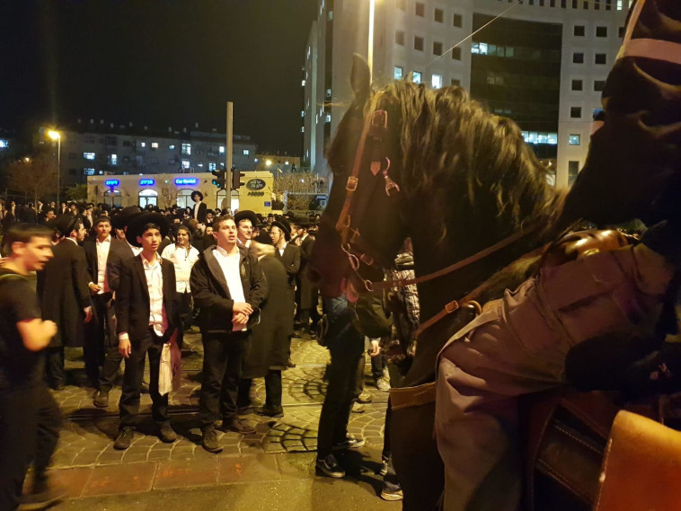 מחאת החרדים בירושלים. קרדיט: דוברות המשטרה