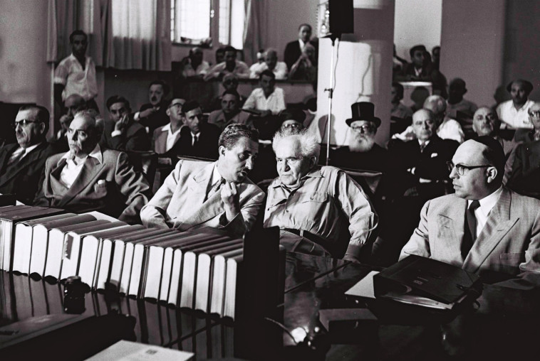 בן גוריון ומשה שרת. צילום: לע&quot;מ