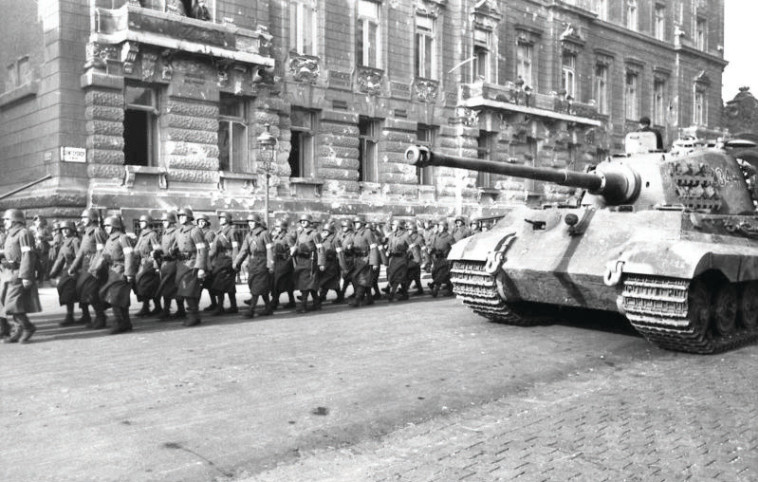 טנק גרמני בבודפשט צילום Bundesarchiv 