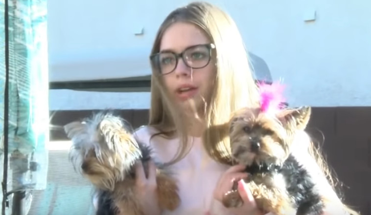 ססיליה סליס וכלביה. צילום מסך