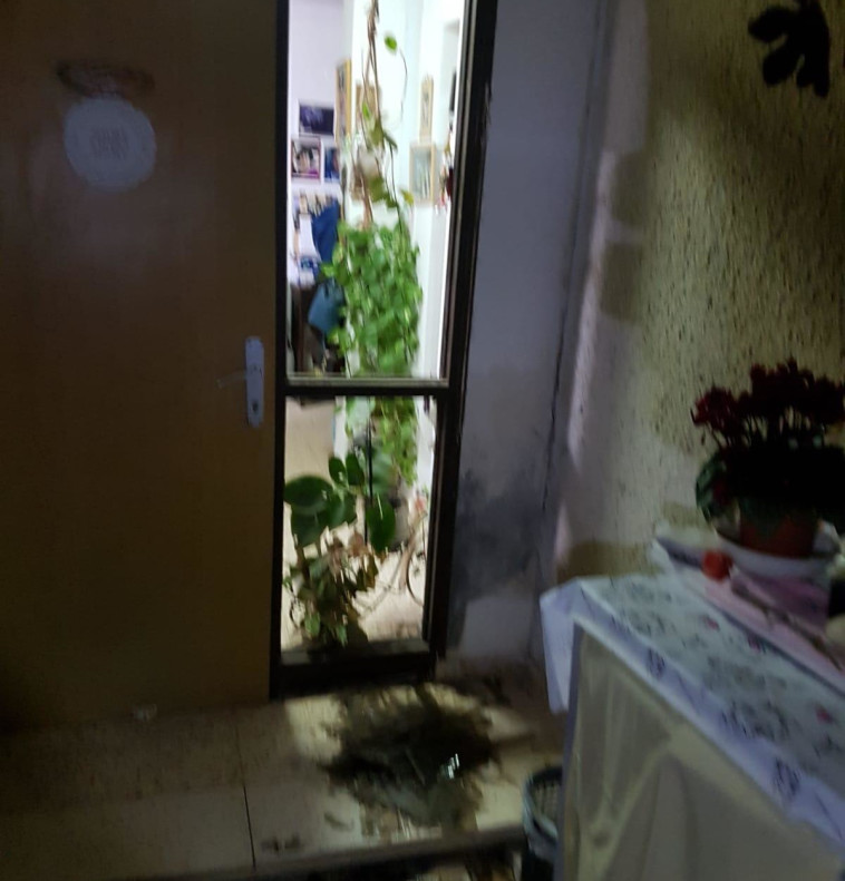 הבית באשכול שנפגע מבלון נפץ. צילום: ביטחון אשכול