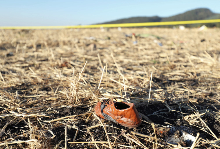  שרידי המטוס האתיופי שהתרסק. צילום: רויטרס