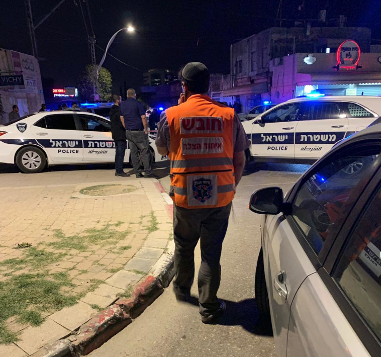 זירת הירי בלוד. צילום: דוברות איחוד הצלה