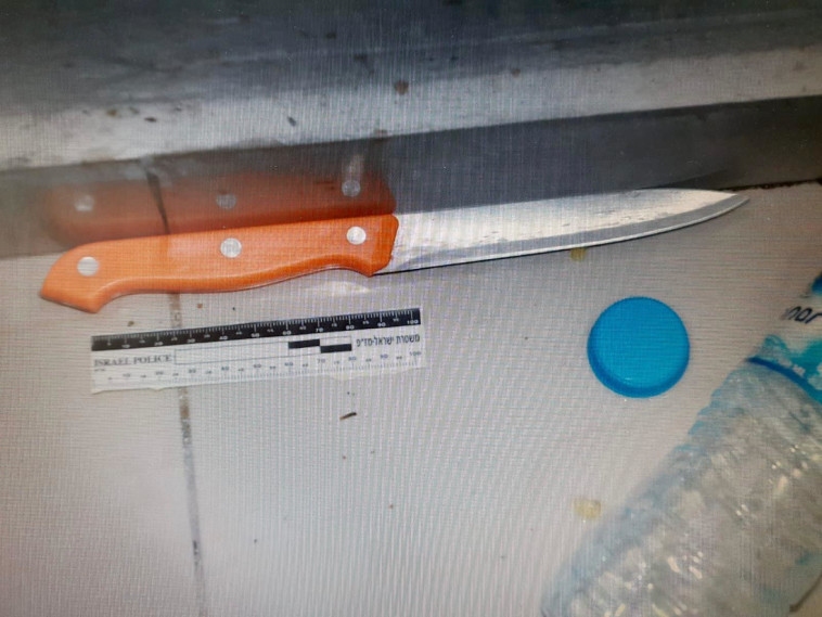 הסכין איתה דקר התוקף את פרודתו, צילום: דוברות המשטרה