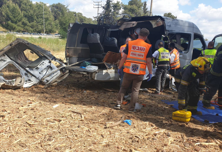תאונת הדרכים סמוך לצומת שילת. צילום: דוברות איחוד הצלה