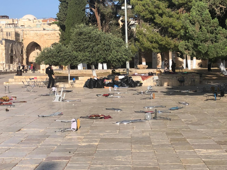  ההתפרעויות בהר הבית. צילום: דוברות המשטרה