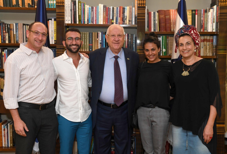 ריבלין עם הזוג שער והזוכים. קרדיט: מארק ניימן, לע&quot;מ  