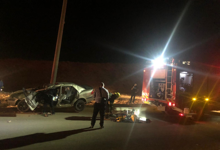 זירת התאונה. קרדיט: עומר נסים דובר כבאות והצלה נגב מזרחי