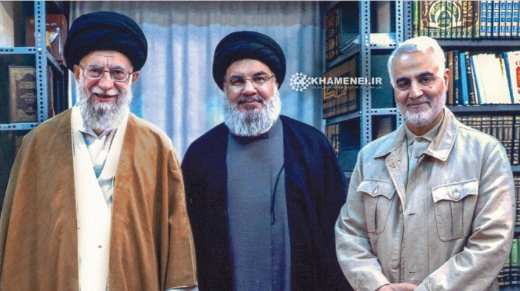 סולימאני, נסראללה וחמינאי. צילום: רשתות ערביות