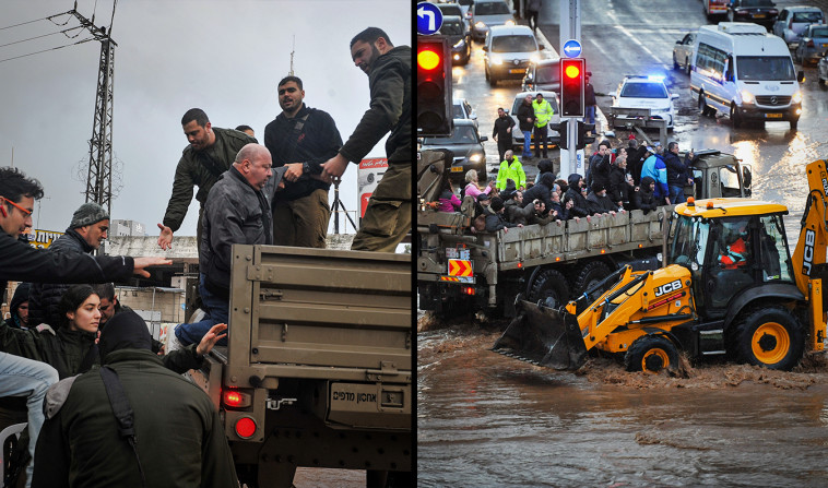 שטפונות בנהריה. צילום: מאיר וקנין, פלאש 90