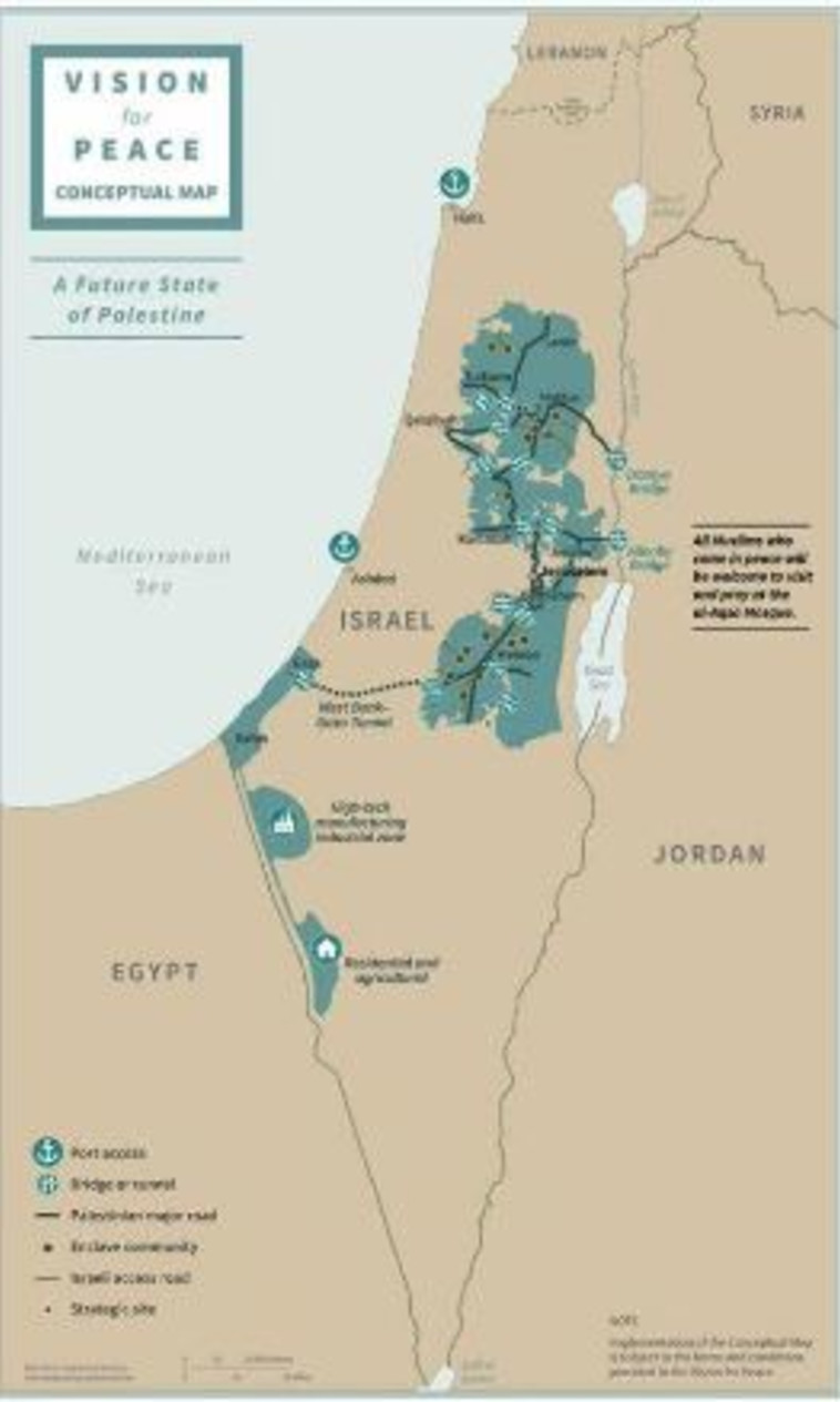 מפת ישראל על פי תכנית המאה 