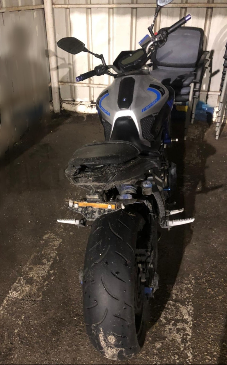 האופנוע שהוחרם על ידי משטרת התנועה