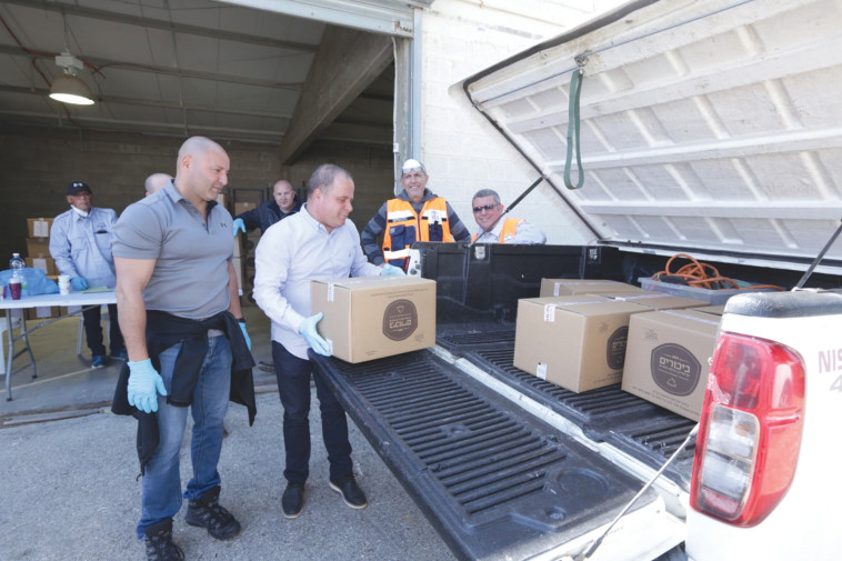 תומר גלאם בחלוקת מזון לקשישים